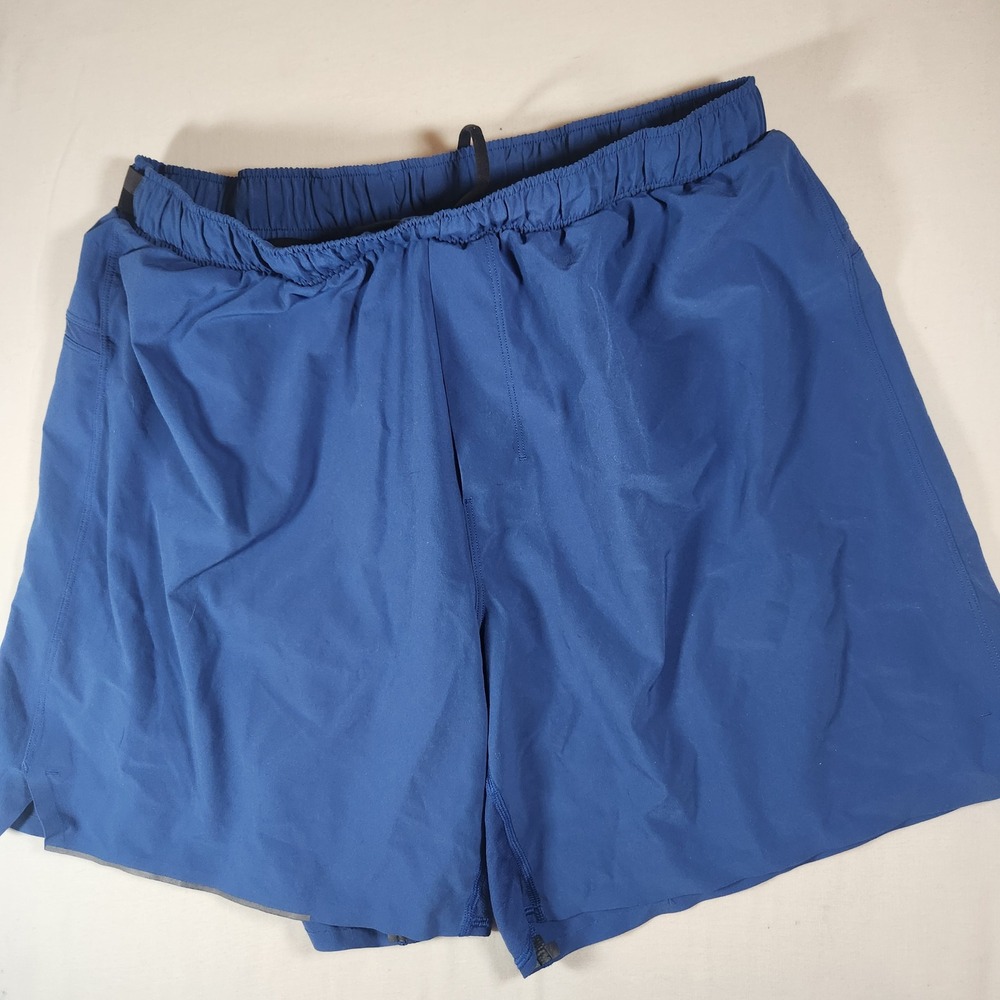 Lululemon Pace Breaker Lined Shorts Mens XL Blue 7 Inch Inseam Running Training